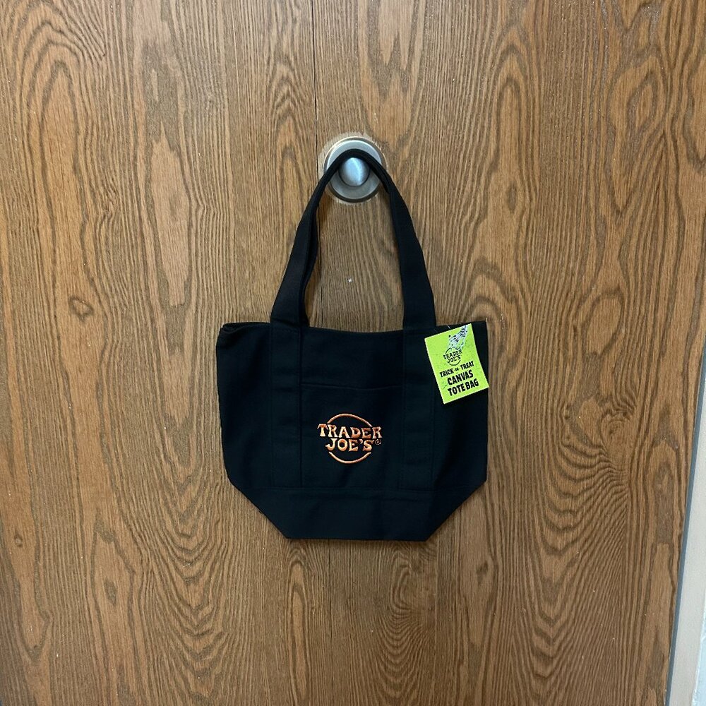 Trader Joe's mini tote black Halloween Trick or Treat